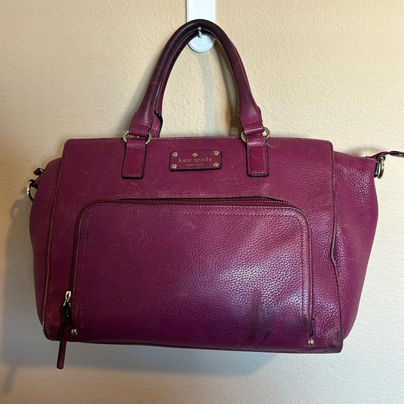 Kate Spade magenta top handle with cross body strap satchel - Picture 1 of 14